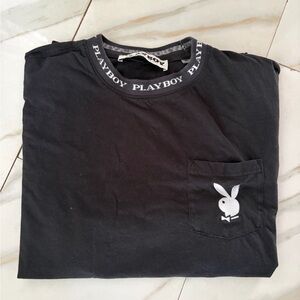 PLAYBOY by Pacsun Black Tee with Iconic Bunny Logo